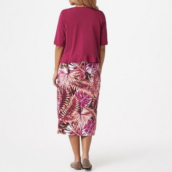 Denim & Co Jersey Sleeveless Midi Dress with Solid Shrug 195 - Picture 2 of 4